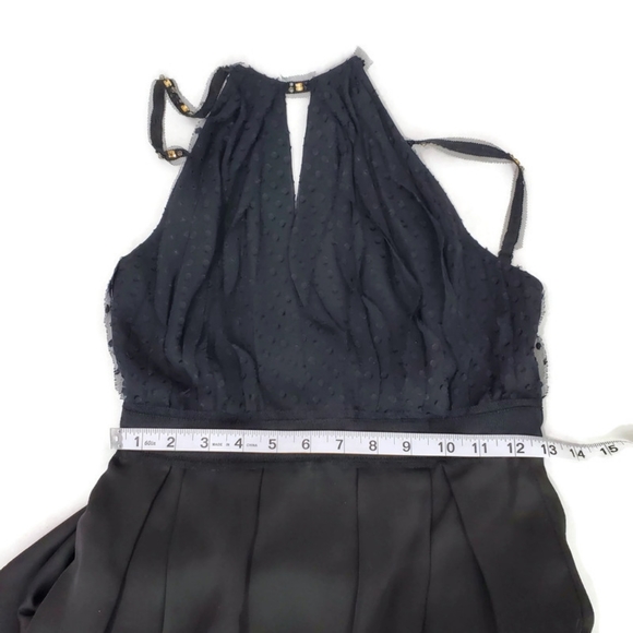 BCBG Max Azria Black Chiffon/ Tiered Ruffle Rhinestone Silk Gown Size 2 Prom - Picture 7 of 12